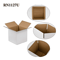 RN1127U - BSLTT Corrugated Box - 3 Ply - Strong - 12X8. 5X10.2 cm / 4.7X3.3X4 inch - OD - Top White RN1127U - BSLTT Corrugated Box - 3 Ply - Strong - 12X8. 5X10.2 cm / 4.7X3.3X4 inch - OD - Top White