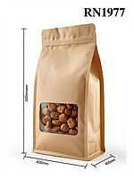 RN1977 - Kraft Standy Pouch with Window - 2000 Grams - 300X400 mm RN1977 - Kraft Standy Pouch with Window - 2000 Grams - 300X400 mm