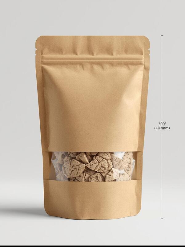 RN1977 - Kraft Standy Pouch with Window - 2000 Grams - 300X400 mm RN1977 - Kraft Standy Pouch with Window - 2000 Grams - 300X400 mm